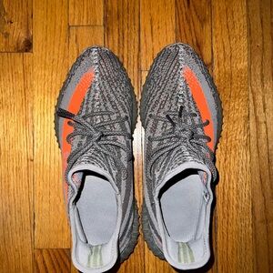 Adidas Yezzy V2 Vibrant Orange and Gray Sneakers